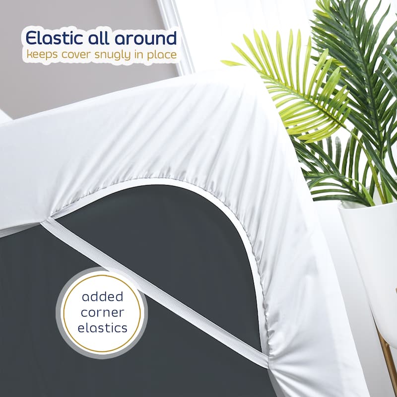 Nestl Extra Deep Pocket Cooling Mattress Protector - Waterproof Tencel Blend 5-Sided Elasticized Fitted Mattress Cover