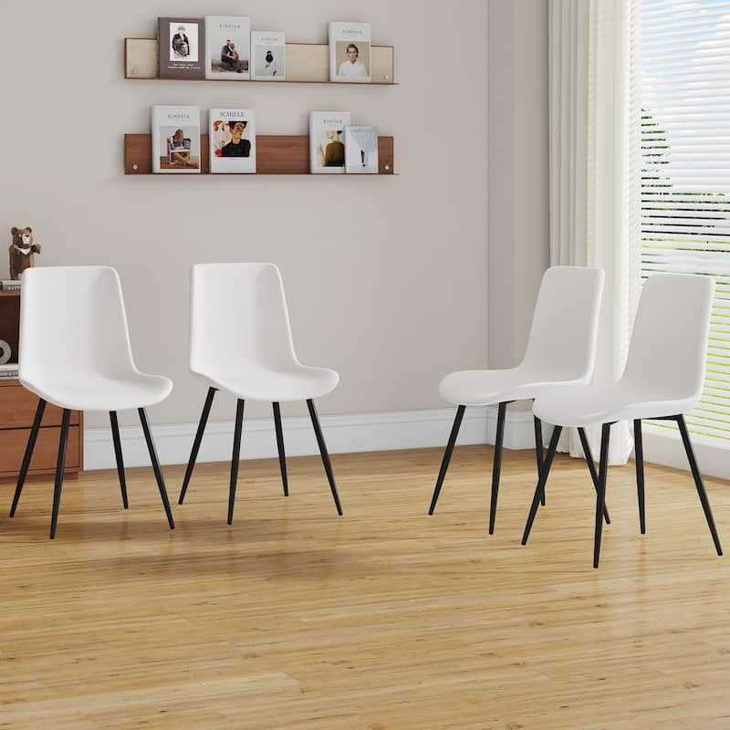 Dining Chairs Set of 4 Modern Kitchen Artificial Leather Chairs
