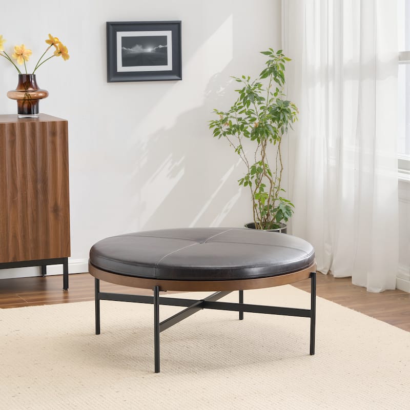 Christopher Knight Home - Sunfay Round Cocktail Ottoman for Modern Living Spaces