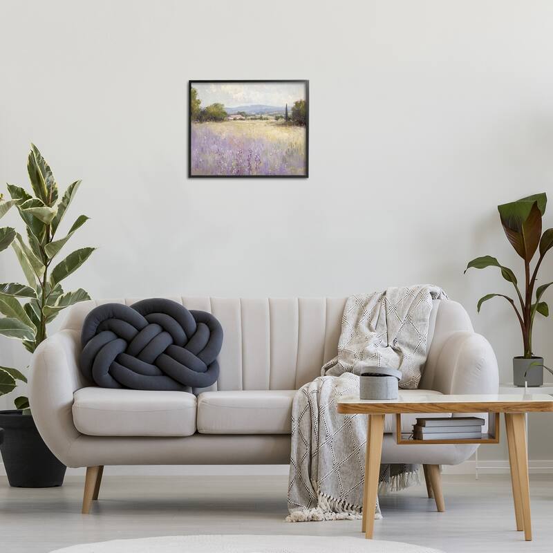 Stupell Lavender Farmland Meadow Framed Giclee Art Design By Petal Prints Design