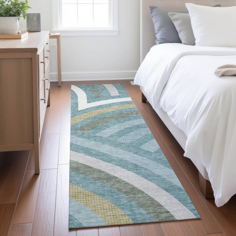 Machine Washable Indoor/ Outdoor Modern Jalen Chantille Rug