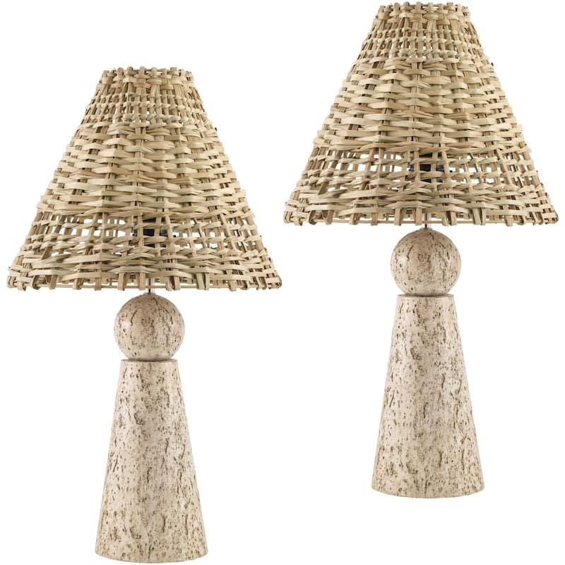 Livabliss Teslin Transitional Accent Table Lamp - Light Grey/Brown