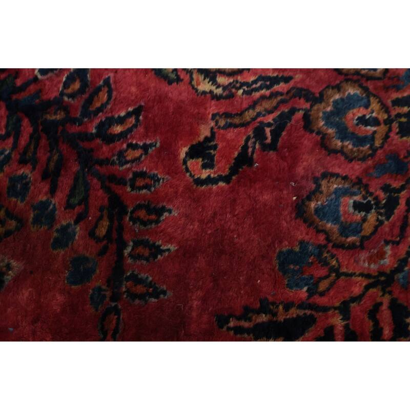 Hand Knotted Oriental 100% Wool Carpet Traditional Floral Pink Sarouk Area Rug - 17' 10'' X 10' 6''
