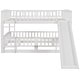 preview thumbnail 31 of 48, Full Over Full Low Bunk Bed with Fence and Ladder for Toddler Kids Teens,Elegant Children Bed