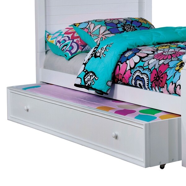 Jevi Contemporary White Solid Wood Trundle Bed by Furniture of