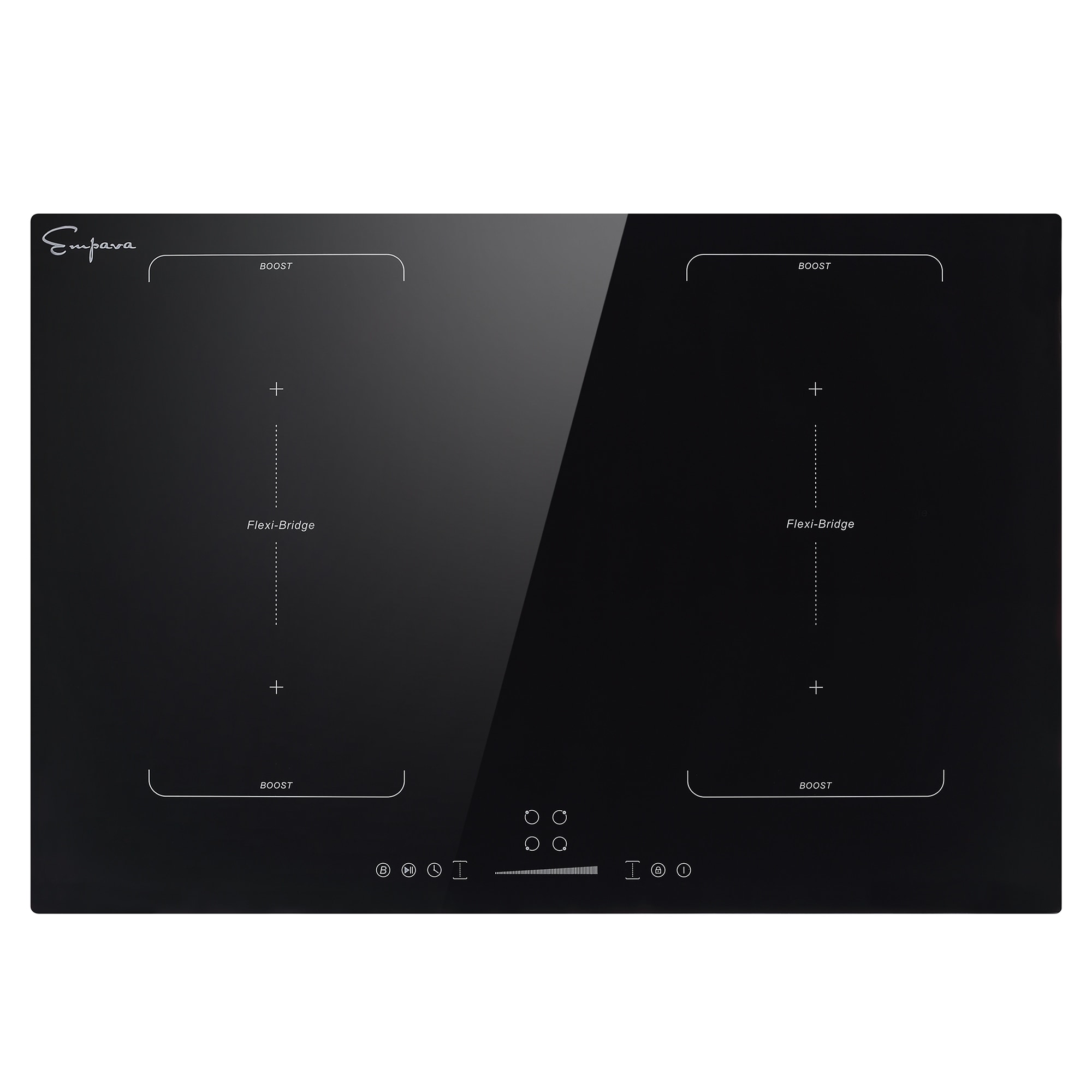 Cosmo 24 in. Electric Ceramic Glass Cooktop with 4 Elements, Dual Zone