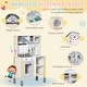 preview thumbnail 3 of 7, Qaba Wooden Play Kitchen with Realistic Lights and Sounds, Height-Adjustable Kids Kitchen Playset with Microwave, Range Hood