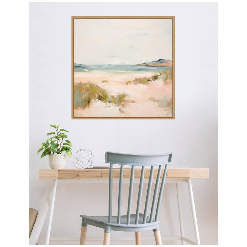 Kate and Laurel Tranquil Landscape V Square by Amy Lighthall Framed Canvas Wall Art Print