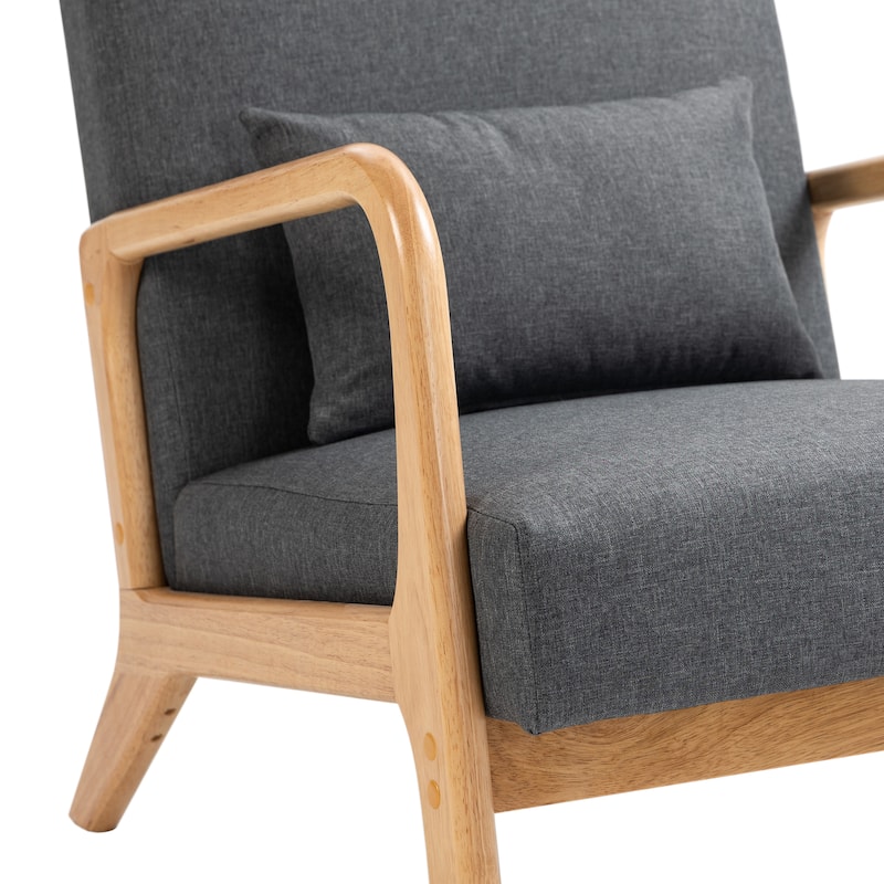 2 Set Upholstered Lounge Arm Chair with Pillow - Set of 2