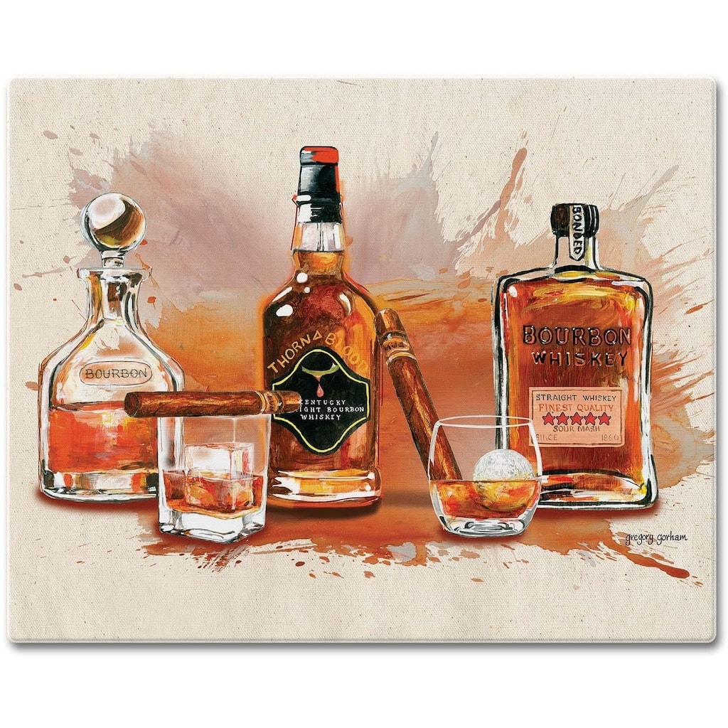 CounterArt Bourbon Splash Decorative 3mm Heat Tolerant Tempered Glass Cutting Board 15" x 12" Made in the USA Dishwasher Safe