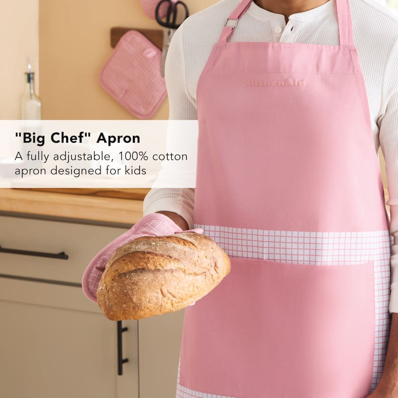 KITCHENAID Gourmet Series Gridlines Big Chef Apron, Water & Stain Resistant