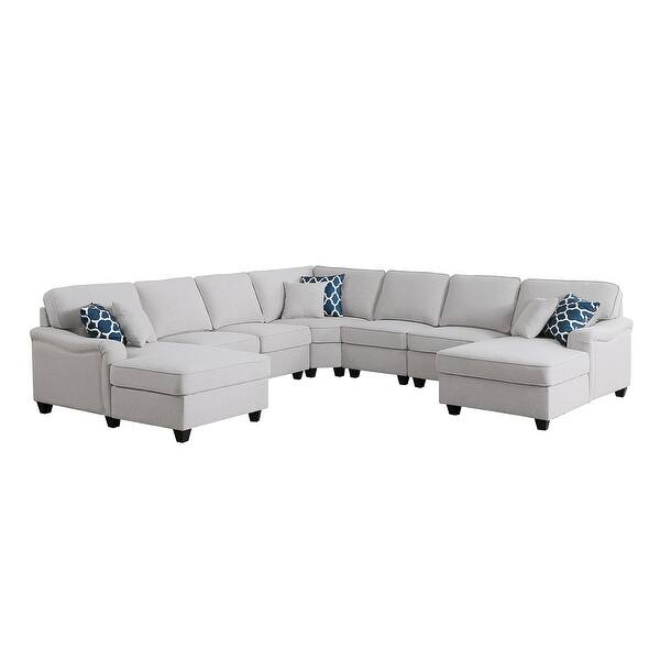 7 Piece Modular Sectional Sofa with Double Chaise Bed Bath & Beyond
