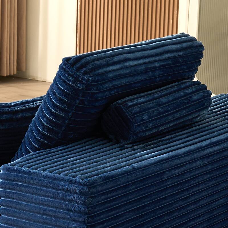 OVIOS Plush Convertible Floor Lounge Sofa with Cup Holder