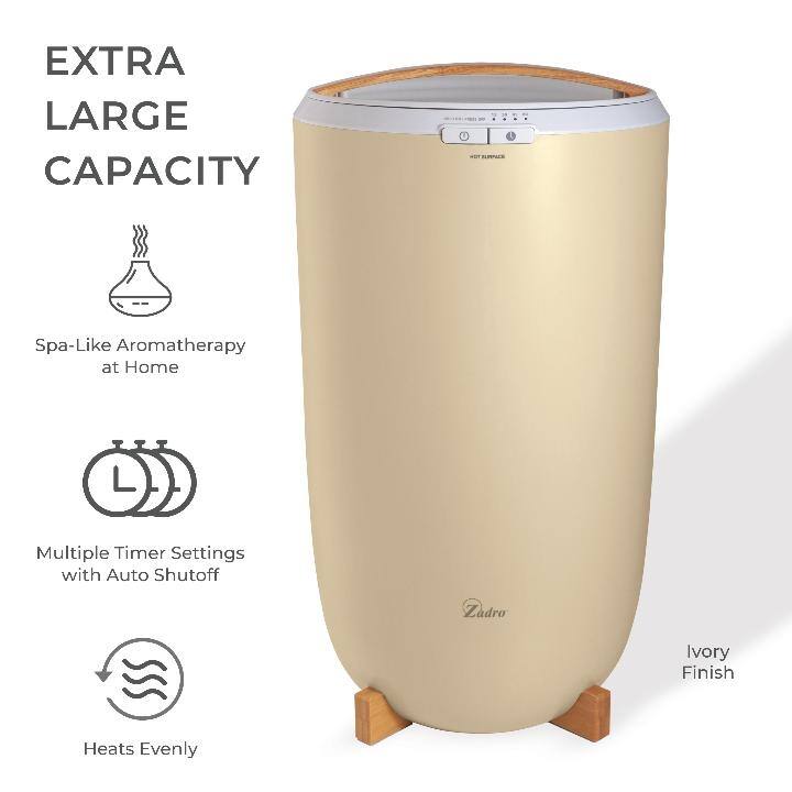 Zadro Towel Warmer Aromatherapy Diffuser & Lavender Essential Oil 10ml