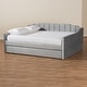 preview thumbnail 20 of 23, Lennon Modern and Contemporary Velvet Fabric Daybed with Trundle