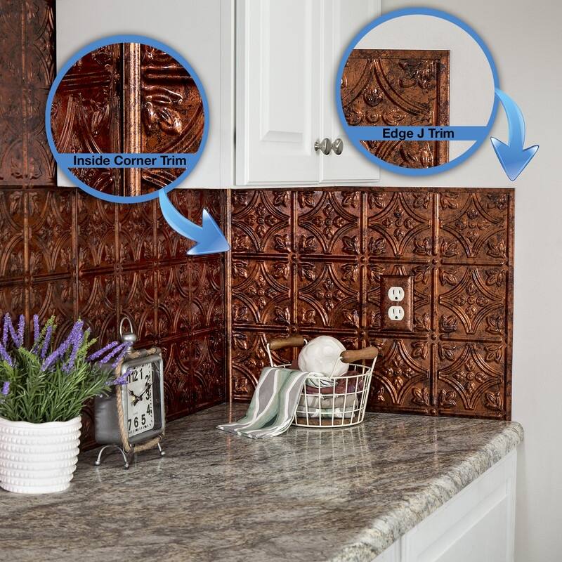Fasade Backsplash Accessory Kit in Moonstone Copper - 5 Pack