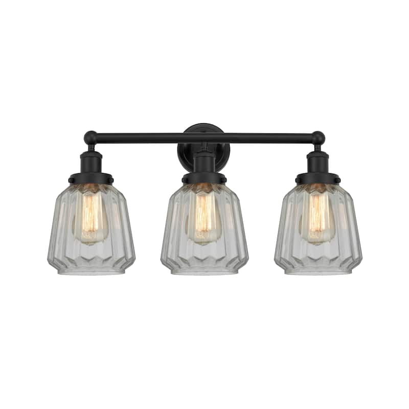 Innovations Lighting 616-3W-10-25 Chatham Vanity Chatham 3 Light 25" - Matte Black / Matte White