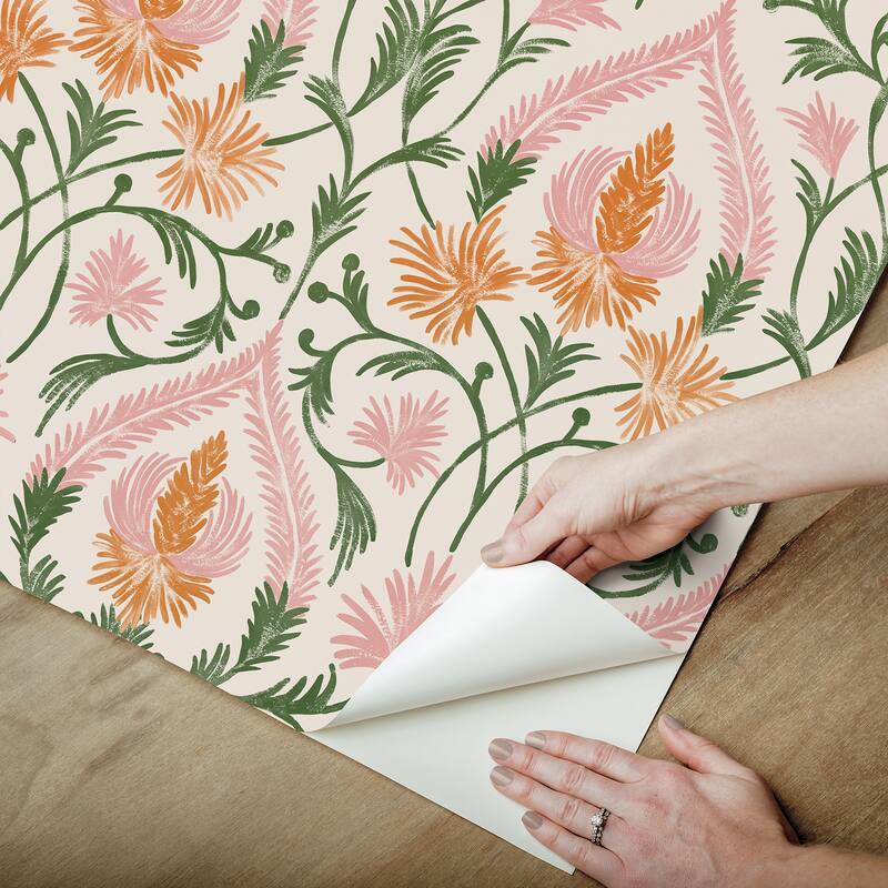 NuWallpaper Isle Pink Peel and Stick Wallpaper