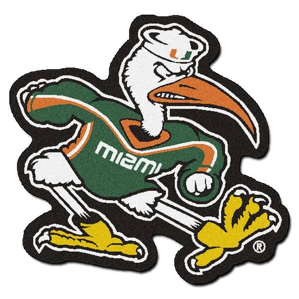 Shop Ncaa University Of Miami Hurricanes Mascot Novelty Logo Shaped Area Rug Overstock 22619603
