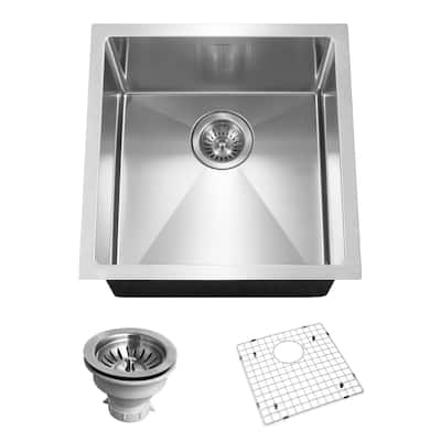Houzer Savoir 17" Single Basin 18 Gauge Bar/Prep Sink for Undermount