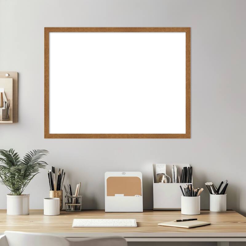 Amanti Art Carlisle Blonde Narrow Framed Dry Erase Magnetic Board