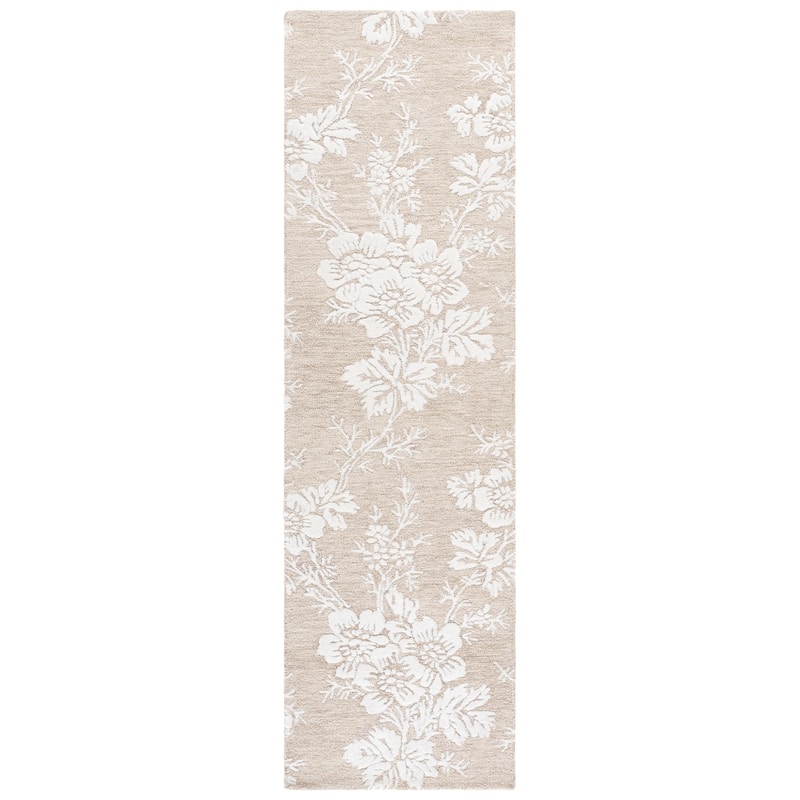 SAFAVIEH Handmade Glamour Riga Modern & Contemporary Viscose Rug - 2'3" x 8' Runner - Sand/Ivory