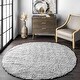 preview thumbnail 61 of 78, Brooklyn Rug Co Kara Solid Shag Area Rug 8' Round - Gray