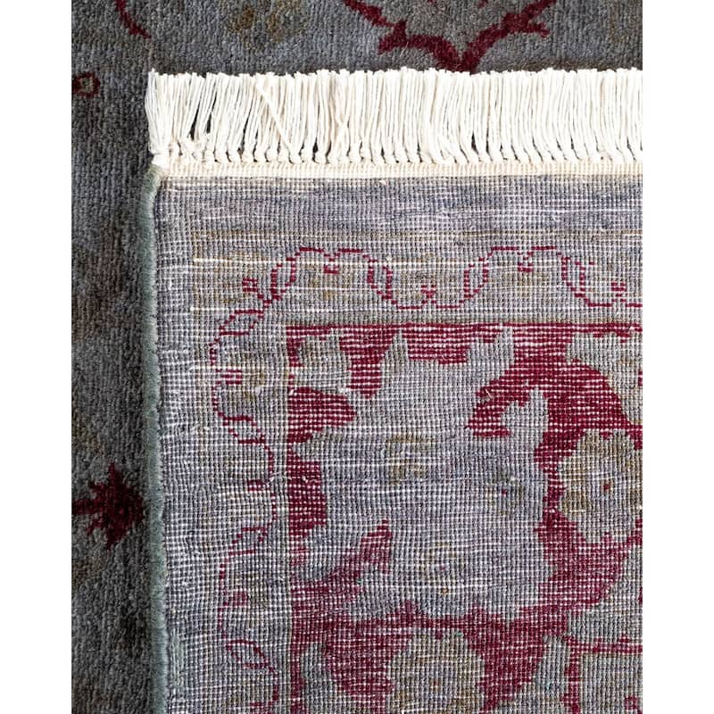 Overton Hand Knotted Wool Vintage Inspired Modern Contemporary Overdyed Gray Area Rug - 4' 1" x 6' 3"