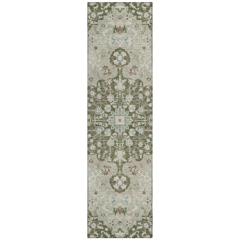 Machine Washable Indoor/ Outdoor Traditional Savannah Chantille Rug