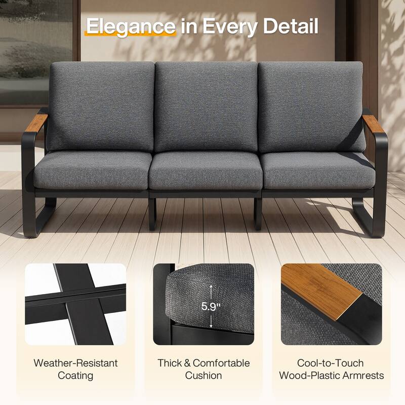 Outdoor Patio Conversation Chair, Loveseat, Sofa with Removable Cushions