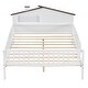 preview thumbnail 6 of 21, Full Size Wood Platform Bed with House-Shaped Headboard, LED Light & Built-In Storage, White, for Kids & Teens