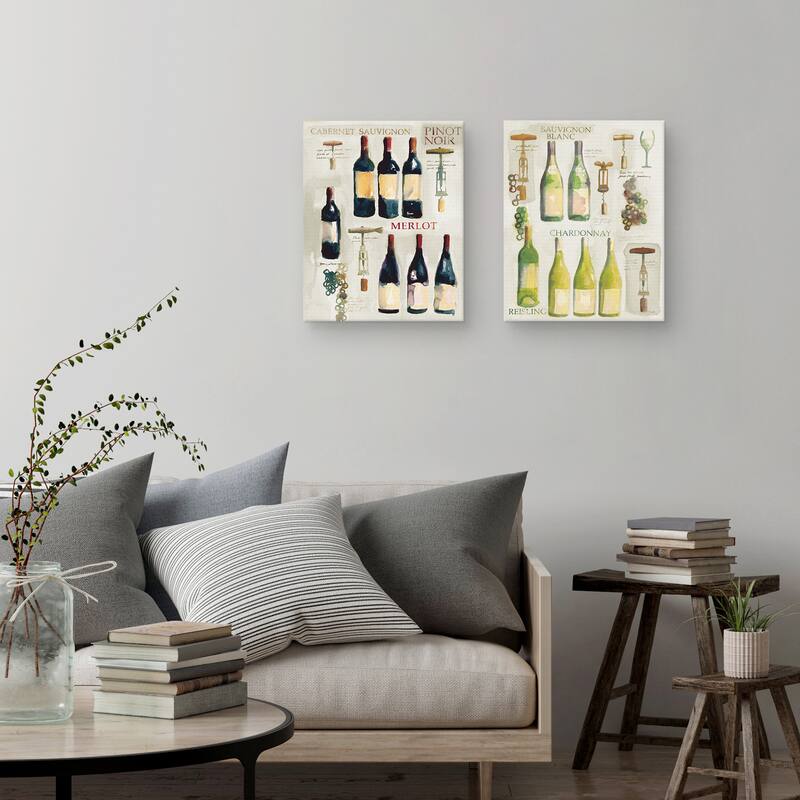 Red Wine Collage & White Wine Collage by Michael Clark Canvas Art Prints