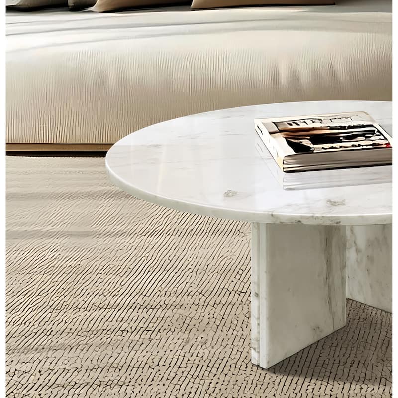 Modern Marble Coffee Table Set Luxury Marble Coffee Table Natural Stone Coffee Table, for Living Room‌, Pink