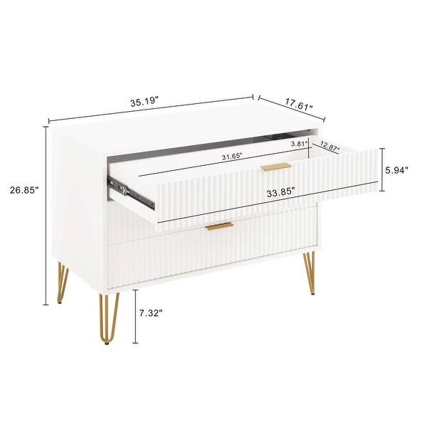dimension image slide 9 of 13, Manhattan Comfort 2-Piece Dumbo Modern Multi Drawer Dresser Set