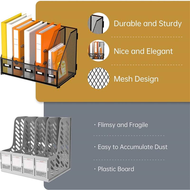 Desk Organizers Magazine Binder Folder Holder - 16.14"D x 9.84"W x 12.6"H