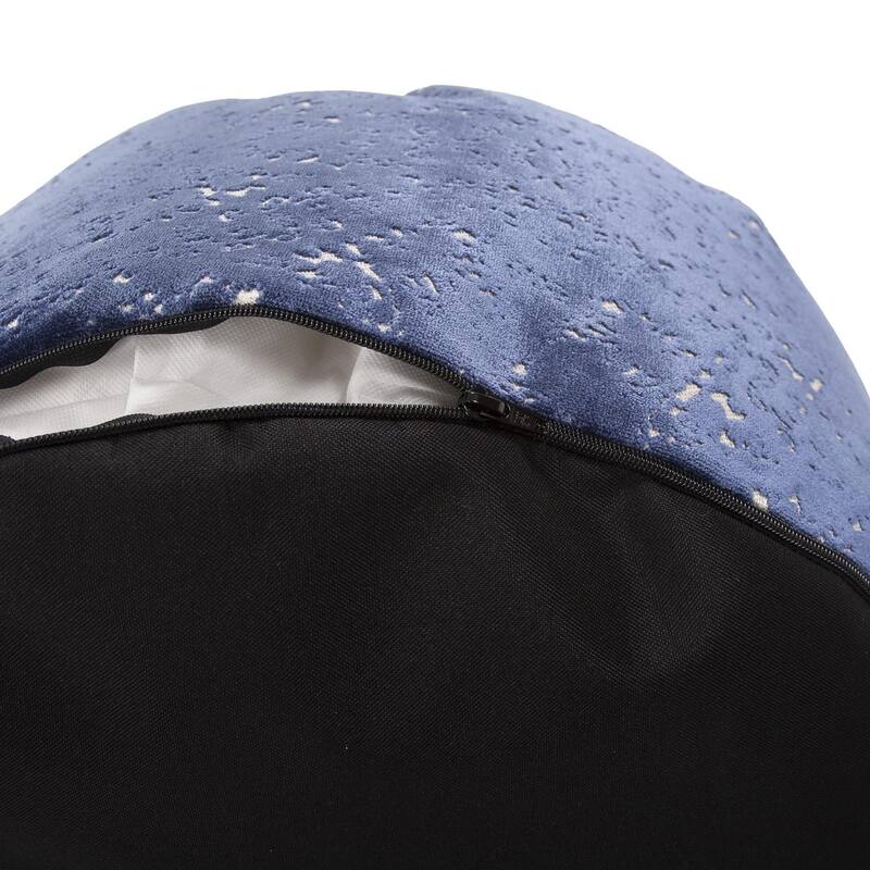 Allan Andrews Round Foot Pouf Pasini Sapphire