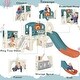preview thumbnail 4 of 6, 7-in-1 Kids Slide Playset Climbing Crawling Playhouse With Slide Basketball Hoop Ring Toss Tunnel For Boys Girls Birthday - Red