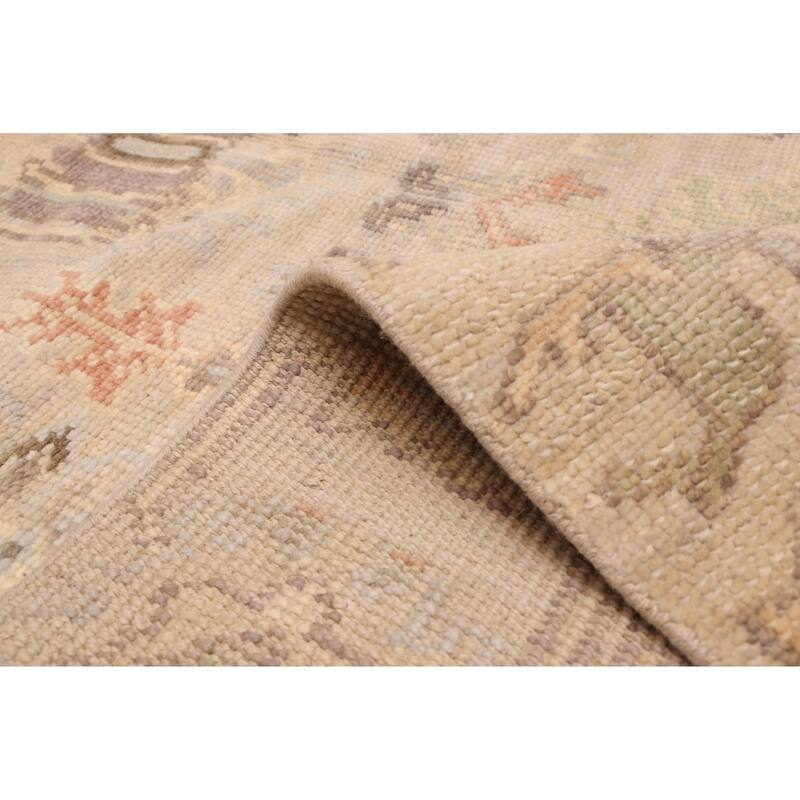 ECARPETGALLERY Hand-knotted Kavya Oushak Light Khaki Wool Rug - 5'11 x 8'11