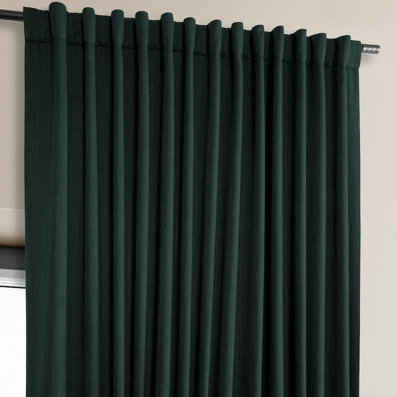 Exclusive Fabrics Faux Linen Extra Wide Room Darkening Curtains Panel - Versatile Privacy Drapery for Wide Windows (1 Panel)