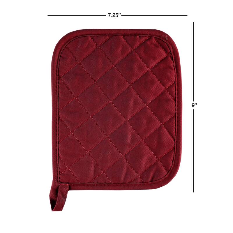 Pot Holder Set With Silicone Grip, Quilted And Heat Resistant (Set of 2) By Windsor Home