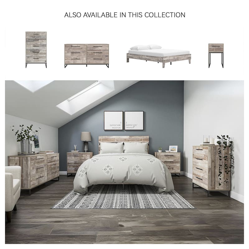 Signature Design by Ashley Neilsville Weathered Woodgrain Platform Bed