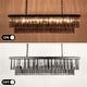 preview thumbnail 7 of 26, 47 in. Smoked Gray and Black Modern Contemporary Crystal Chandelier 2-Tier Linear Kitchen Island Pendant Light for Dining Room