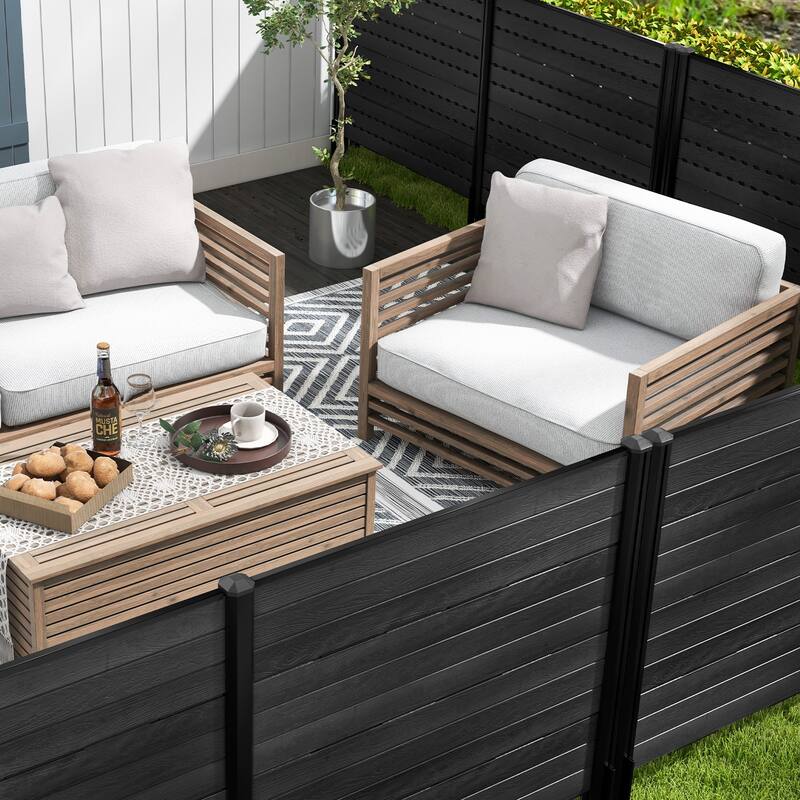 Gymax 48'' L x 46'' H Air Conditioner Fence Outdoor Privacy Fence