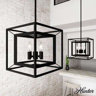 Hunter Doherty Convertible Pendant/ Semi-Flushmount - Kitchen Island, Entry, Dining - Industrial, Contemporary, Transitional