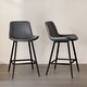 preview thumbnail 29 of 103, LUE BONA Modern Industrial Counter Stools Faux Leather Upholstered Counter Height Bar tools with Back