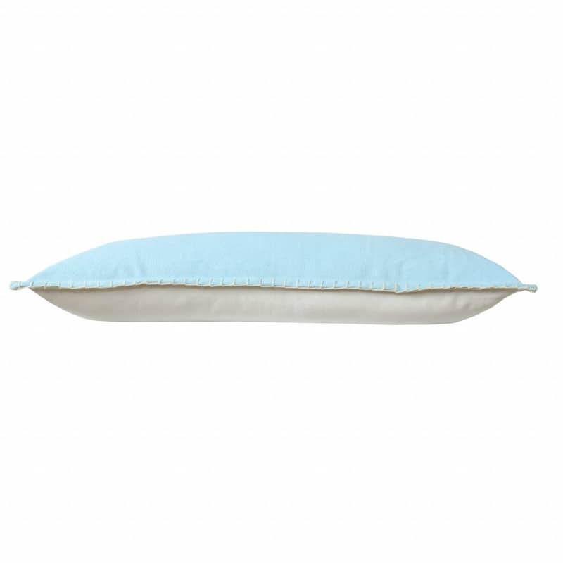 HomeRoots 14" X 36" Light Blue 100% Cotton Zippered Pillow