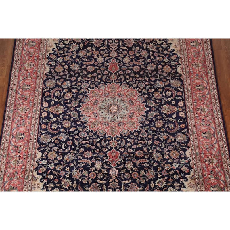 Vegetable Dye Floral Kashan Chinese Area Rug Hand-Knotted Wool Carpet - 6'0"x 9'2"
