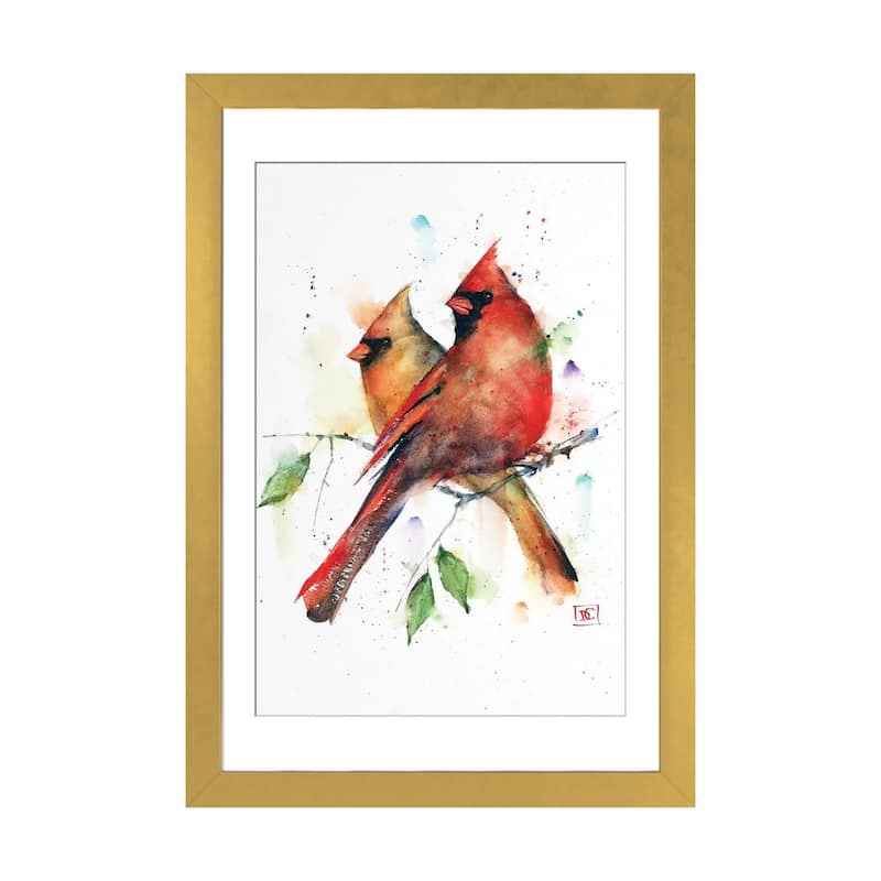 iCanvas "Cardinal Pair" by Dean Crouser - Gold - 24x16x1