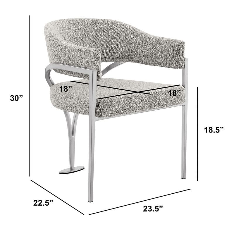 Best Quality Furniture Matte Brushed Chrome Dining Chairs (Set of 2) - N/A
