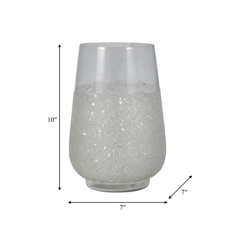 Sagebrook Home Glass, Sugar Vase, Clear, Cylinder, Solid